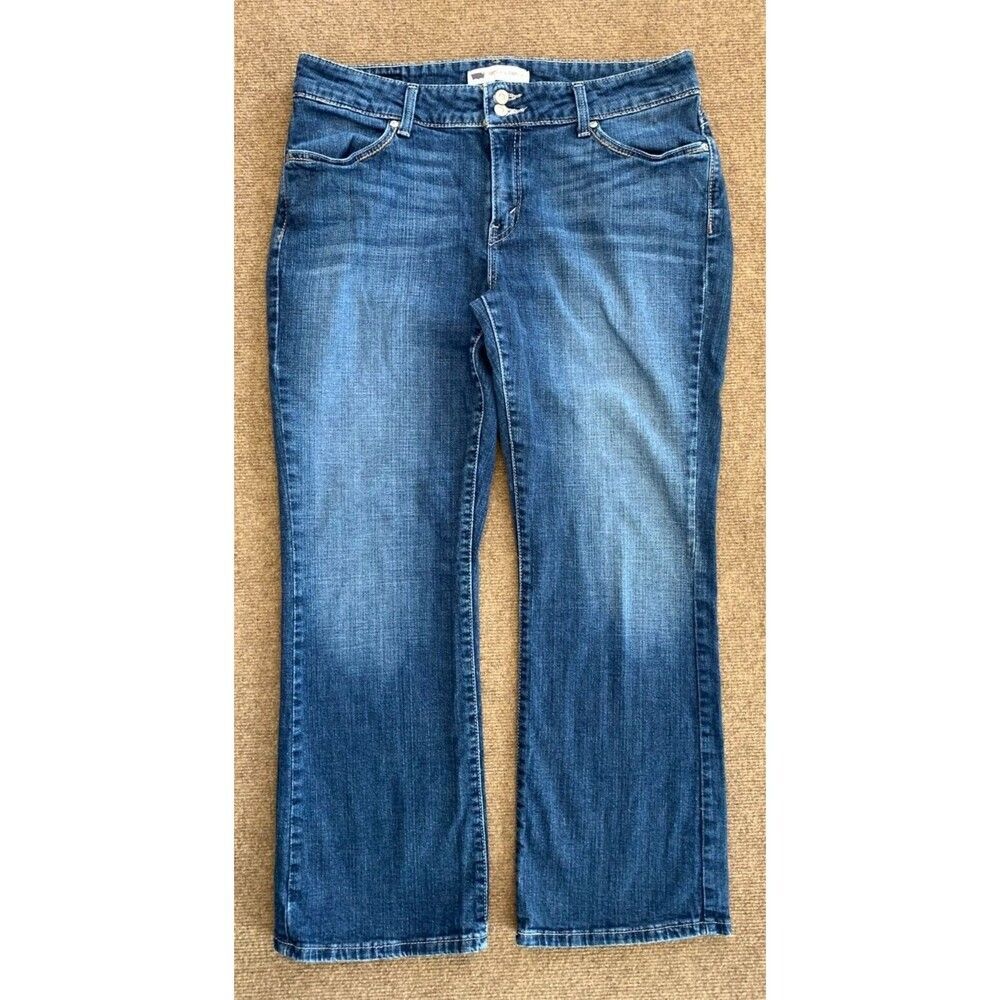Levis 529 Curvy Bootcut Jeans Womens 32x30 Flap Pocket Stretch Flare Blue Denim